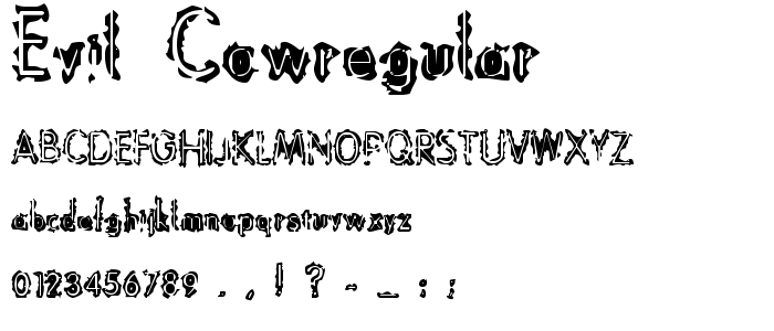 Evil CowRegular font